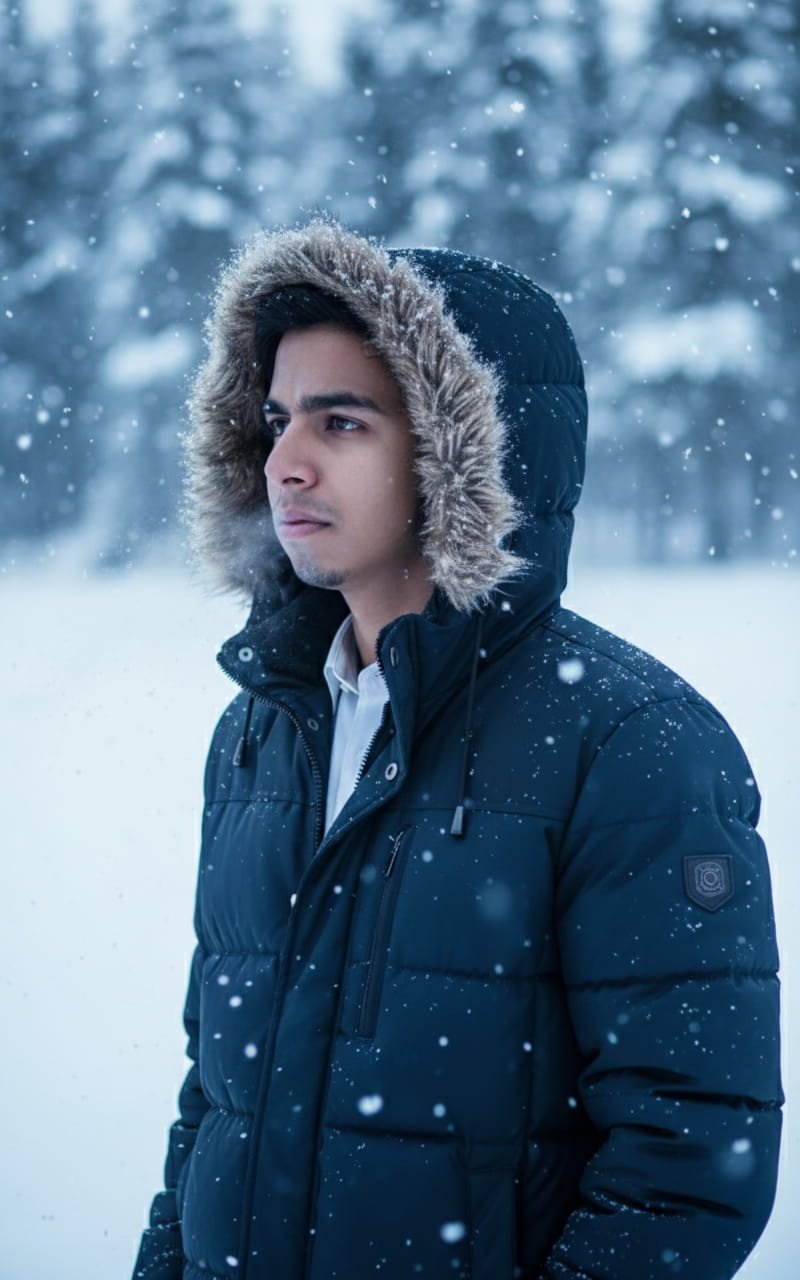 Boy in Snowfall 