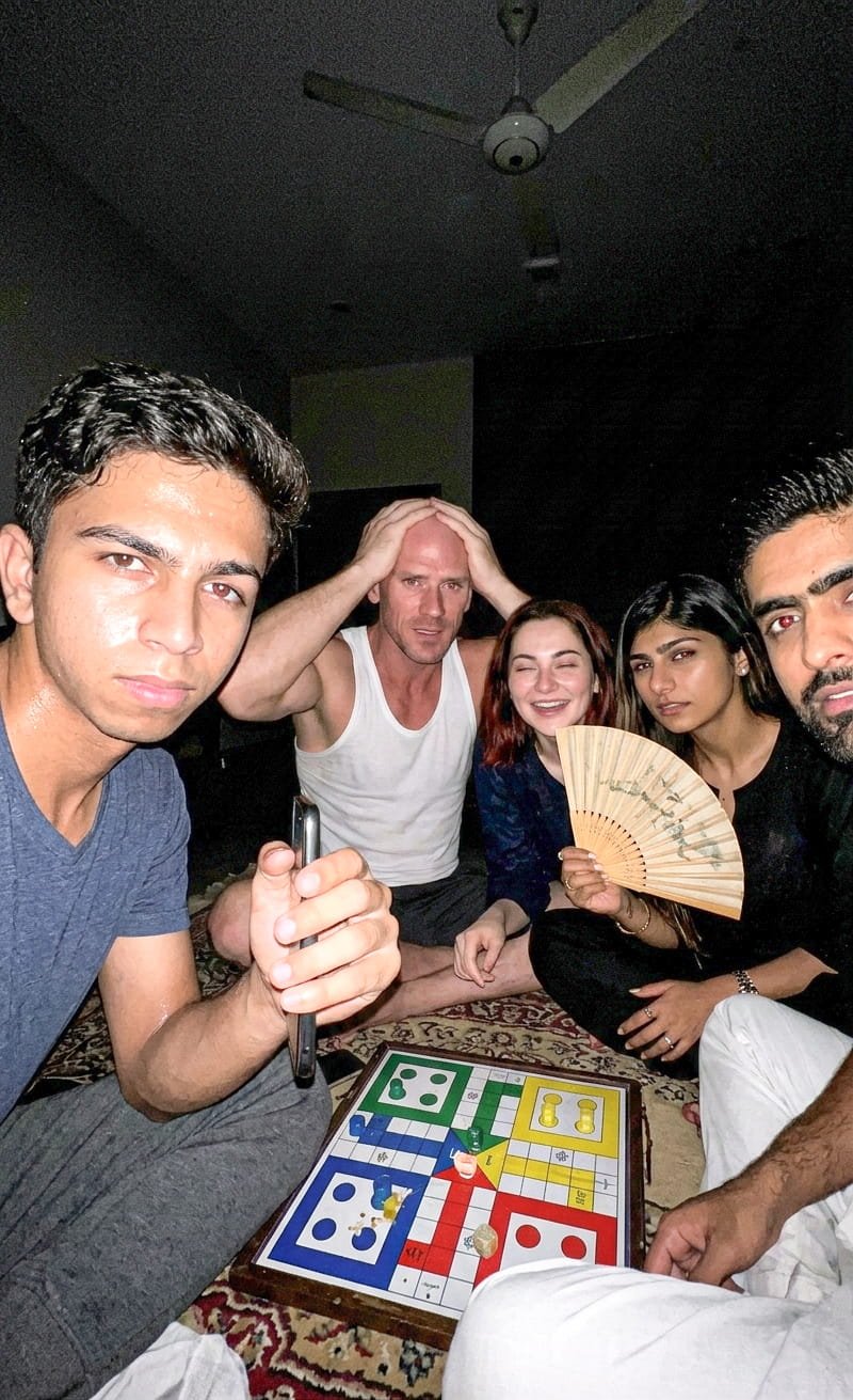 Selfie with Hania Amir,  Babar Azam, Jonny sins and Mia khalifa 