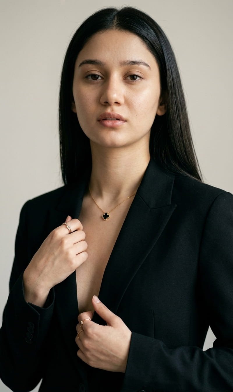 Girl in black Coat