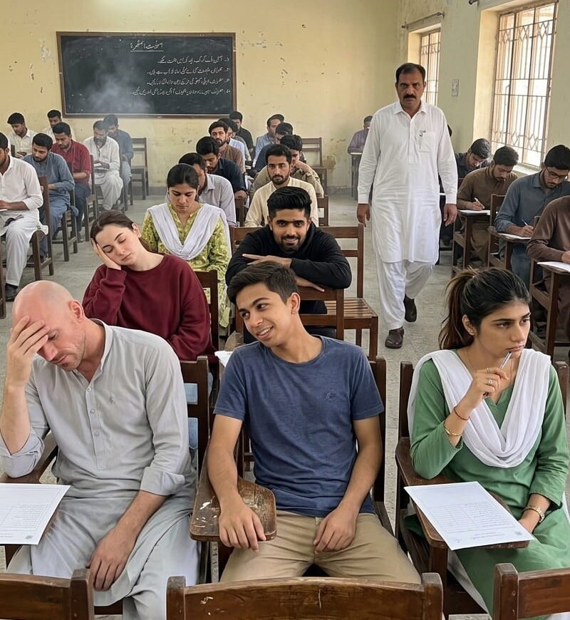 Exam with Hania Amir, Babar Azam, Mia khalifa or Jonny sins